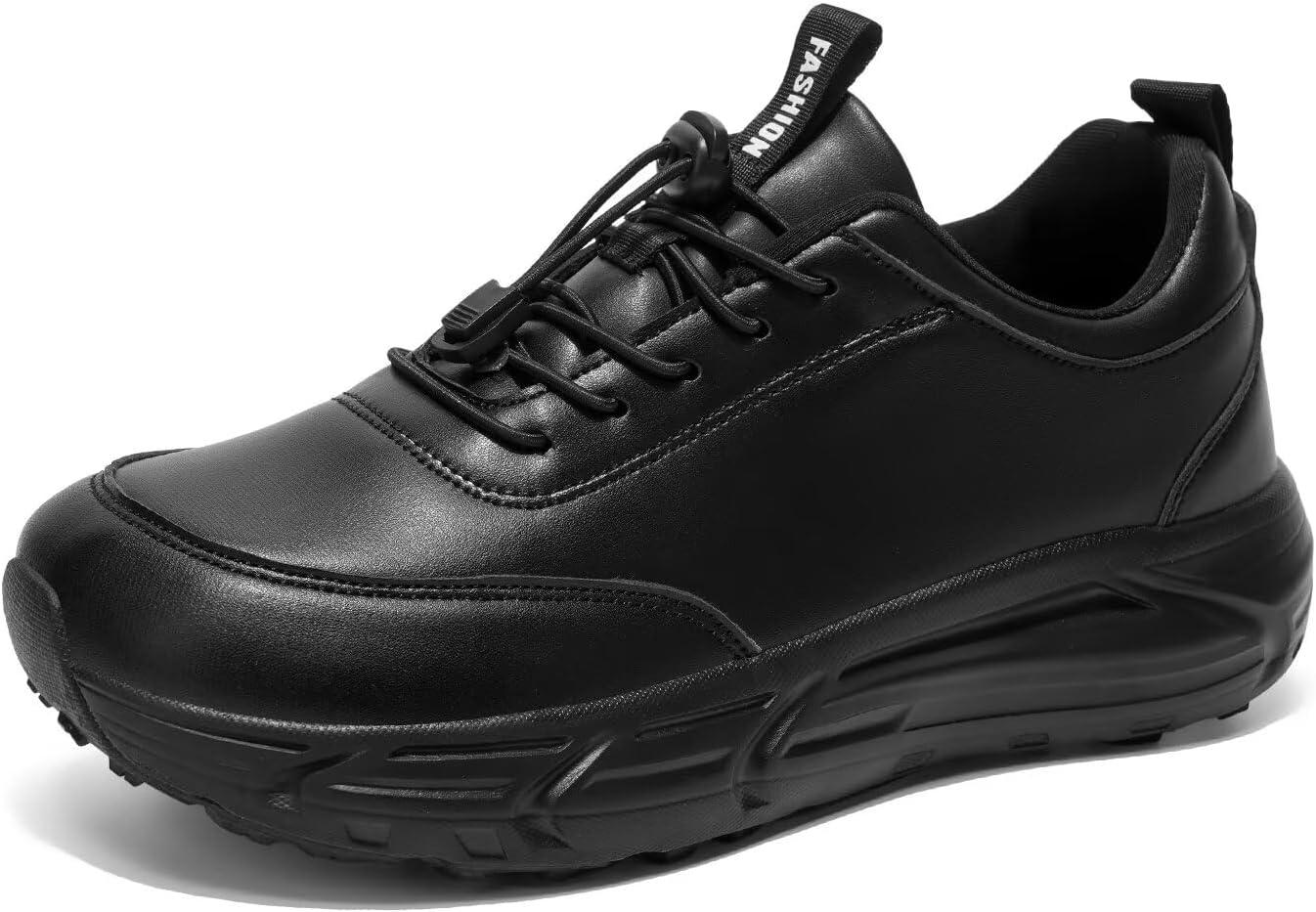 

Мужские кроссовки для бега по дороге с широкой носковой частью, из искусственной кожи, для джоггинга, прогулок, спортивные, для тренажерного зала, большого размера Generic, черный