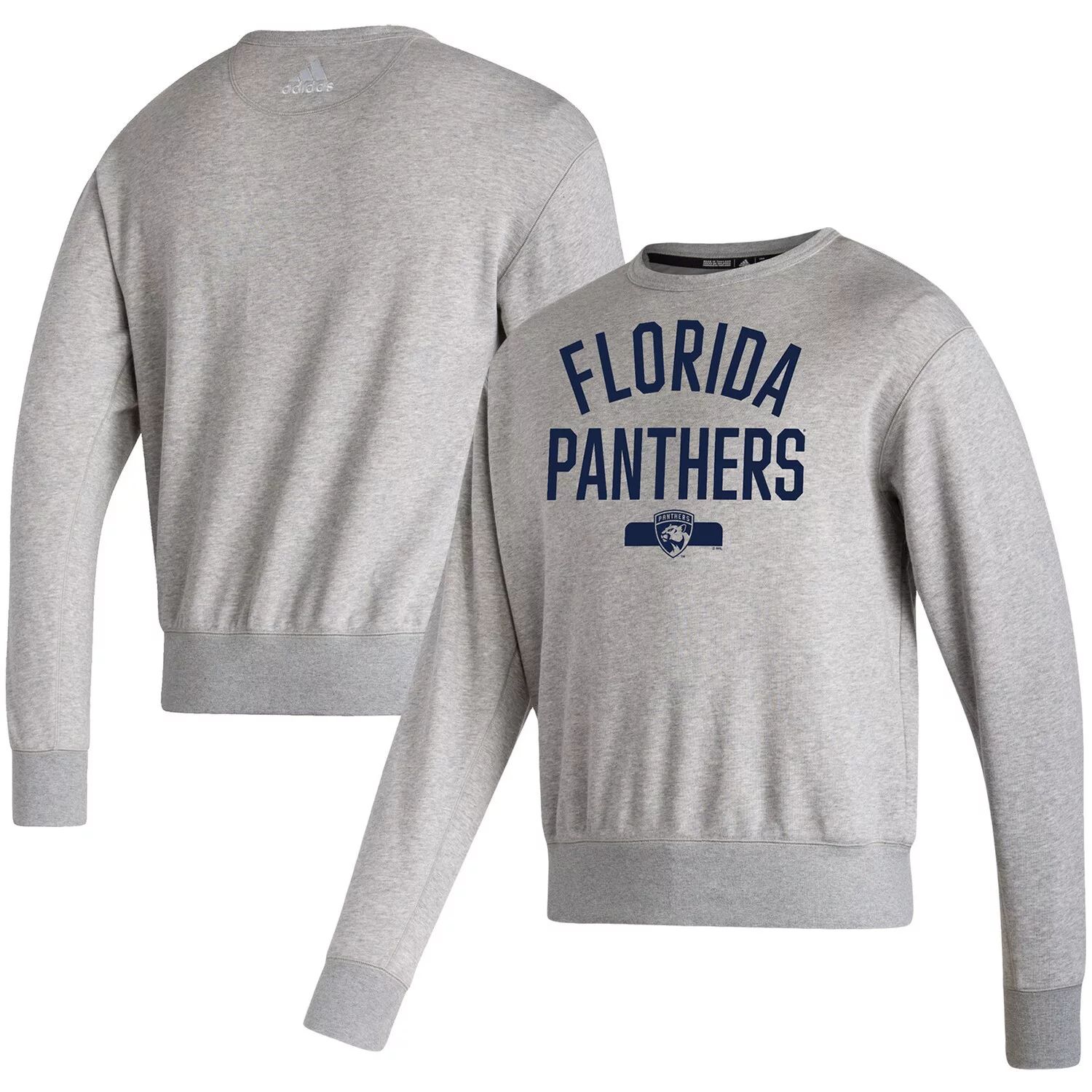 

Мужской серый пуловер с принтом Florida Panthers Vintage adidas