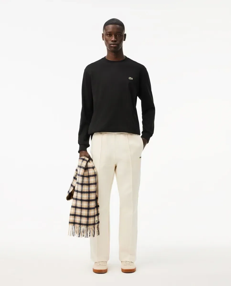 Футболка мужская Lacoste с длинным рукавом, хлопок, черный — фото 4