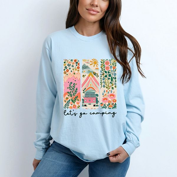 

Футболка Let's Go Camping Van с длинным рукавом, окрашенная в стиле garment dyed Simply Sage Market, Зеленый, Футболка Let's Go Camping Van с длинным рукавом, окрашенная в стиле garment dyed Simply Sage Market