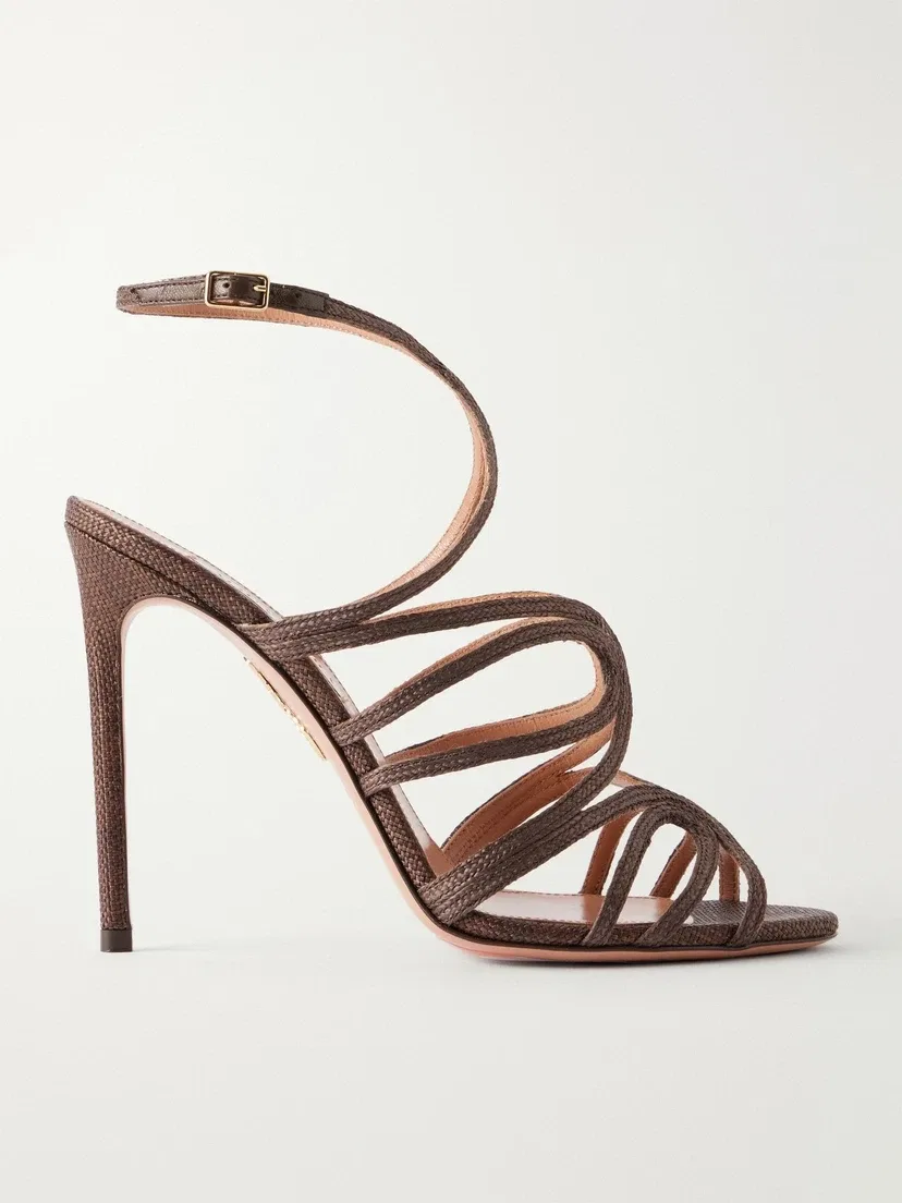 Босоножки Serenade 105 из рафии Aquazzura, прозрачный
