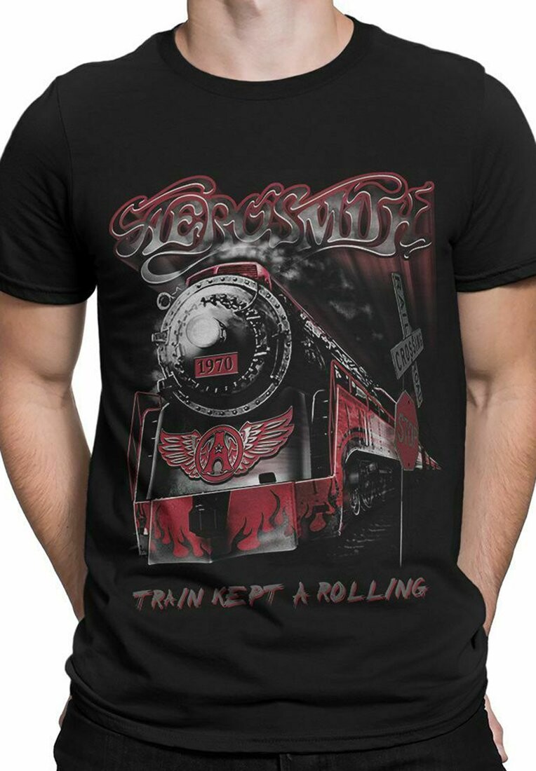 

Футболка с принтом AEROSMITH TRAIN KEPT A GOING rockshirts, черный