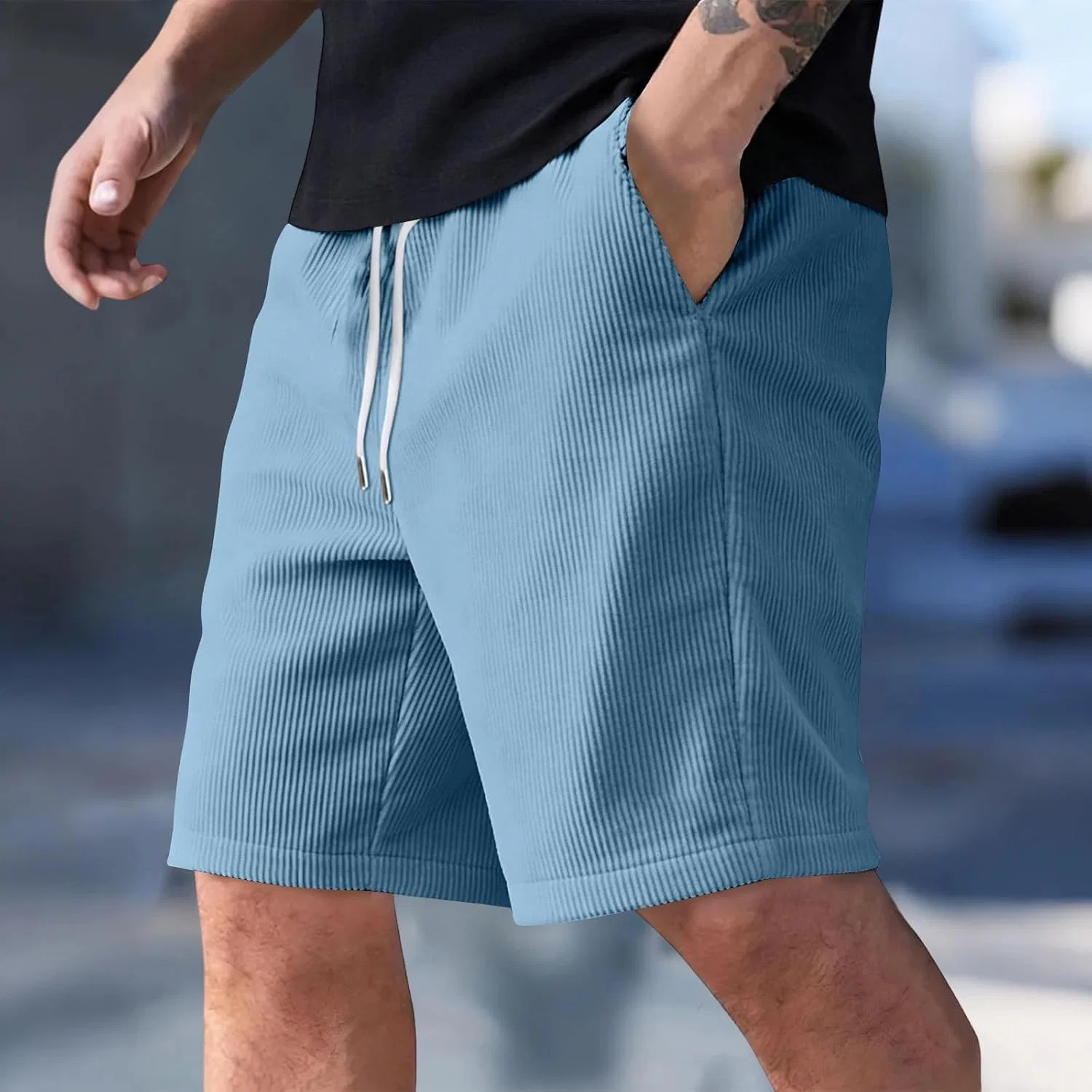 Мужские шорты Active из вафельной ткани, D-light Blue — фото 2