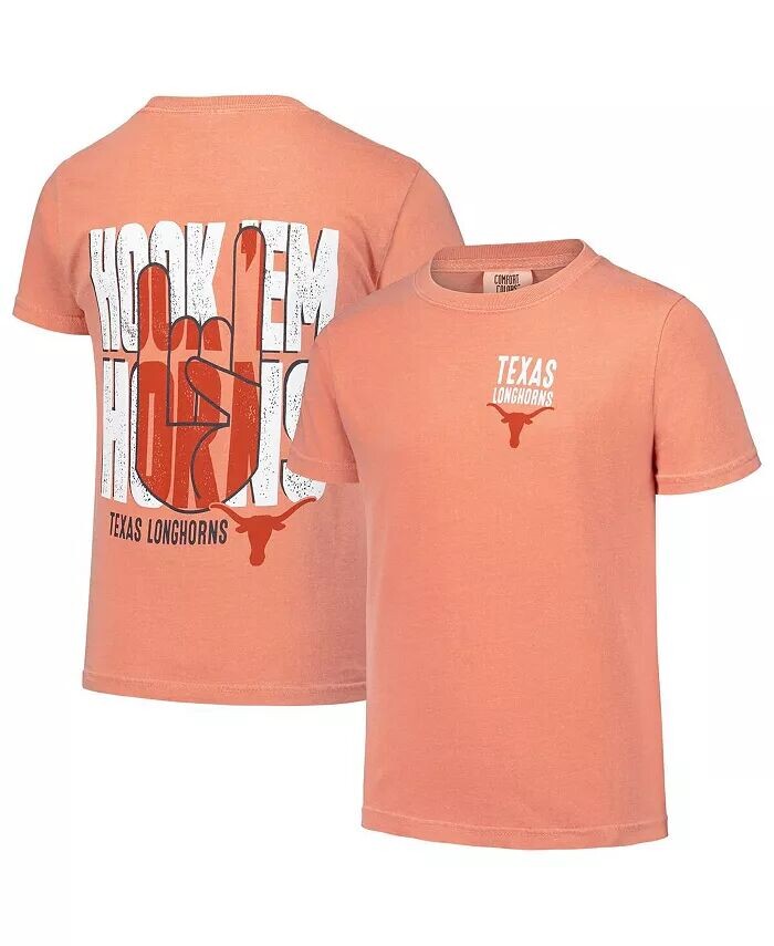 

Футболка с изображением больших мальчиков и девочек Orange Texas Longhorns Hyperlocal Comfort Colors Image One