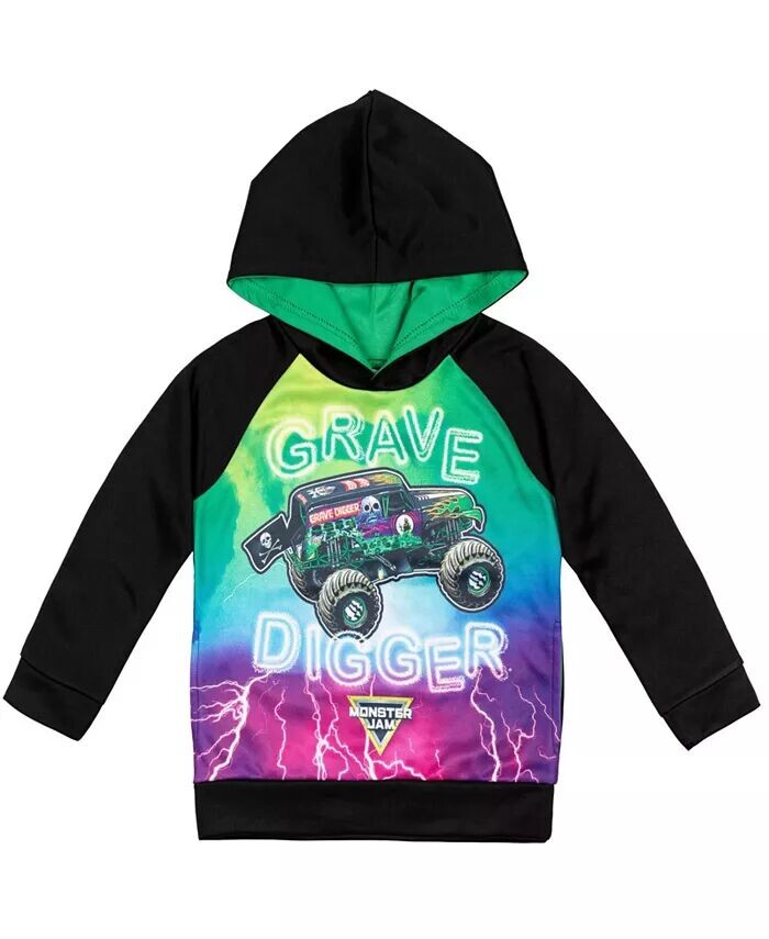 Флисовый пуловер с капюшоном El Toro Loco Grave Digger для мальчиков Toddler Boys Maximum Destruction Monster Jam, зеленый