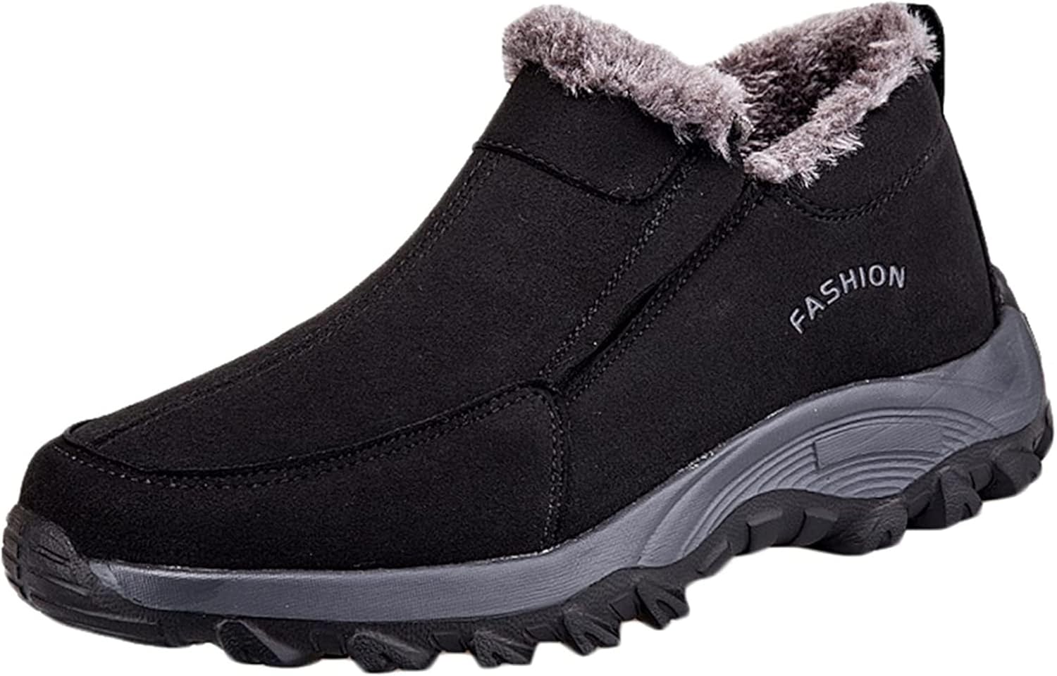 

Мужские зимние ботинки Yiozoi, короткие снежные ботинки, теплые бархатные, повседневные, удобные, ветронепроницаемые, для носки дома и на работе, с легким надеванием, черный