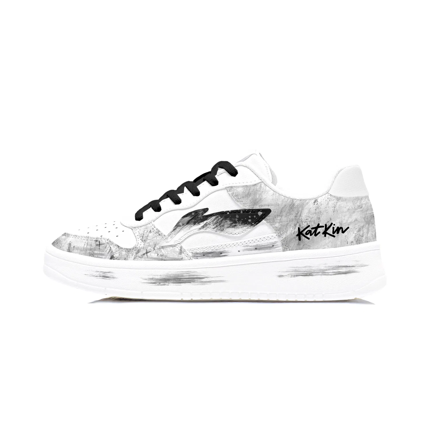 Кроссовки серые градиент Li-Ning Floating Boat Black — фото 3