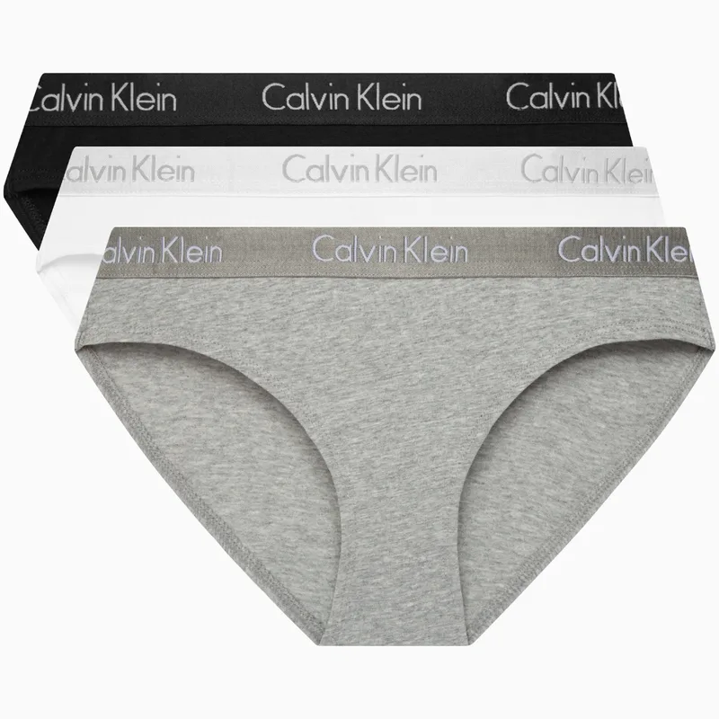 Женские трусы 3 шт Calvin Klein, 1 Set 3 Pack (Black+White+Gray)