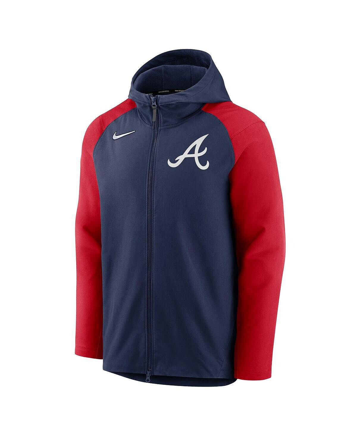 Мужская темно-красная куртка Atlanta Braves Authentic Collection с капюшоном и молнией во всю длину Nike — фото 3