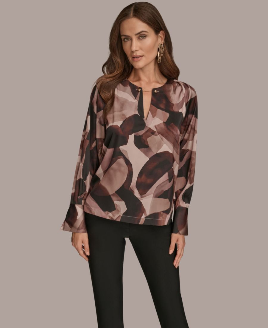 

Женская блузка с длинными рукавами и принтом Donna Karan New York, Nolita Multi