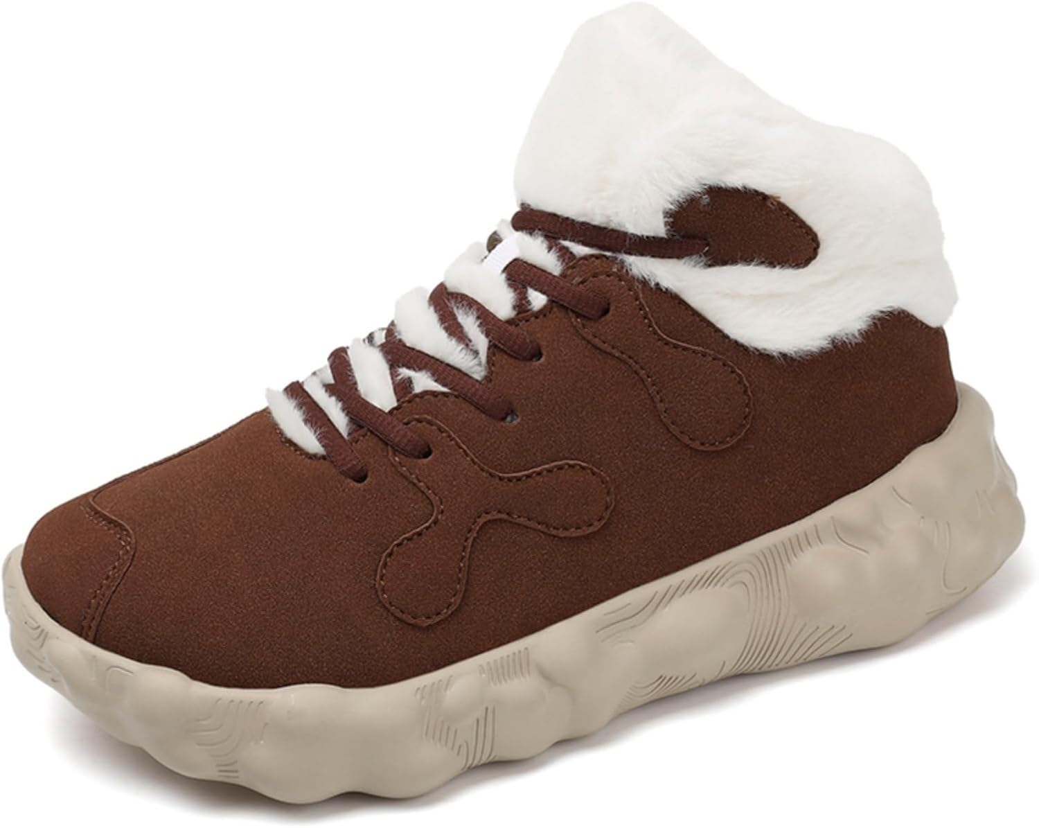 

Мужские теплые флисовые ботинки Aokisx с подкладкой, бежевые замшевые повседневные зимние ботинки с противоскользящей подошвой, уютные и стильные для холодных дней