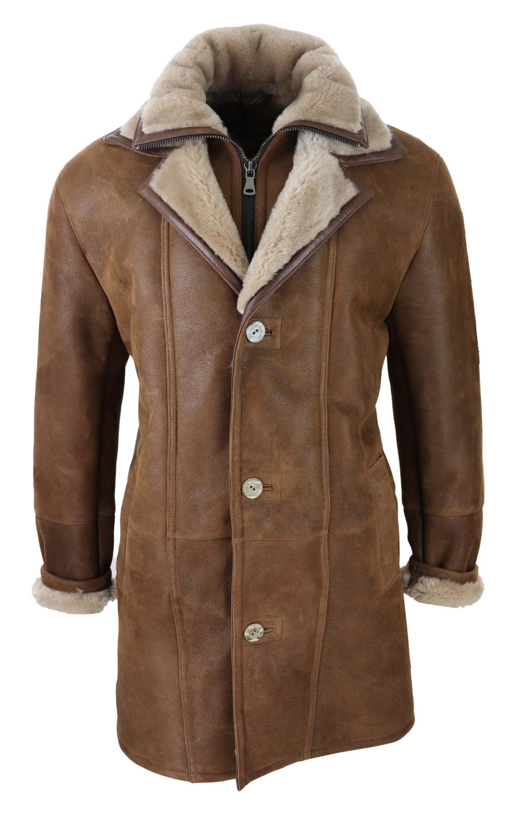 

3/4 Длинная куртка-дафл из овчины TruClothing, цвет tan