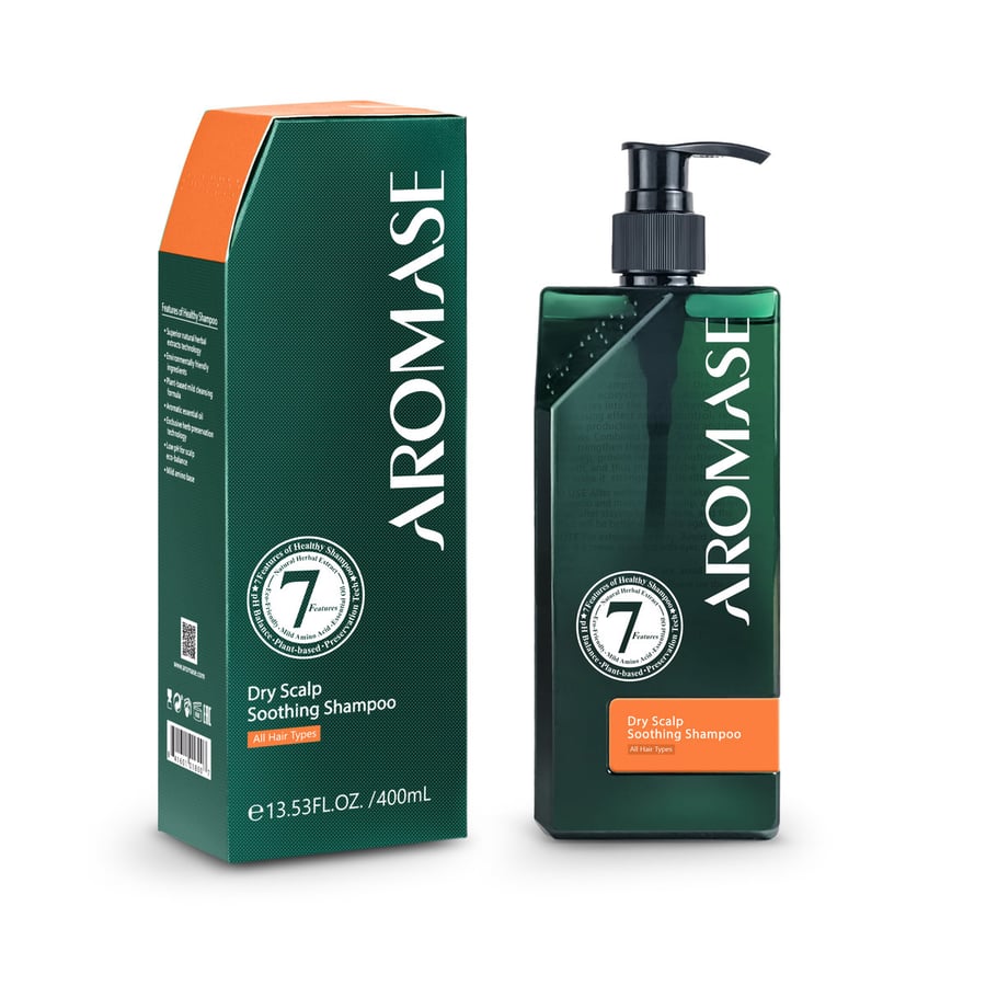 AROMASE Dry Scalp Soothing Shampoo - Успокаивающий шампунь для сухой и чувствительной кожи головы, 400 мл — фото 2