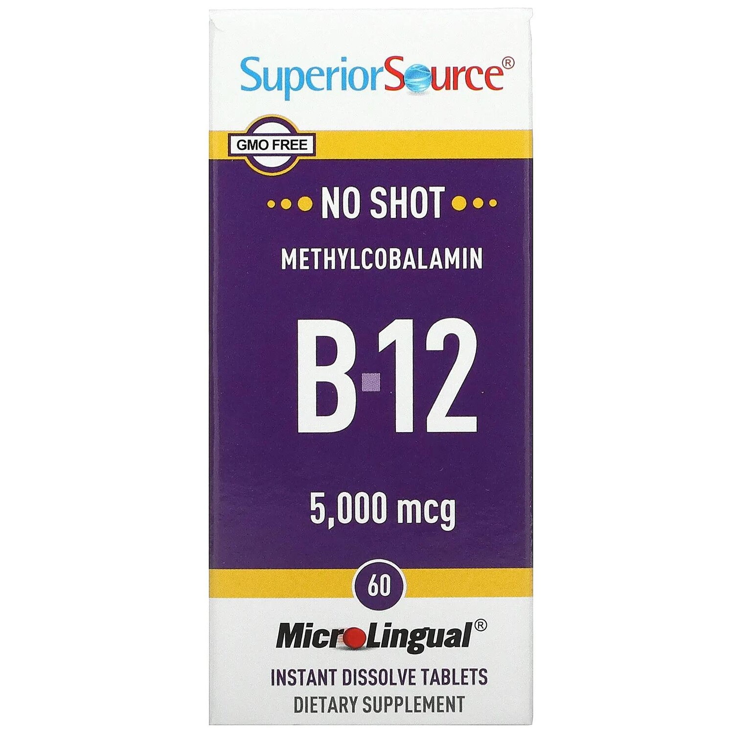 

Superior Source Метилкобаламин B12 5000 мкг 60 микролингвальных таблеток