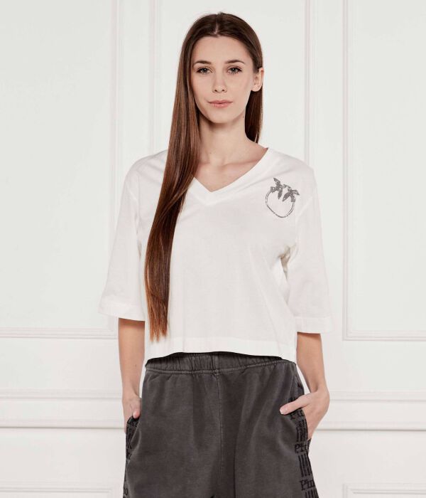 

Футболка суэц Loose fit Pinko, белый