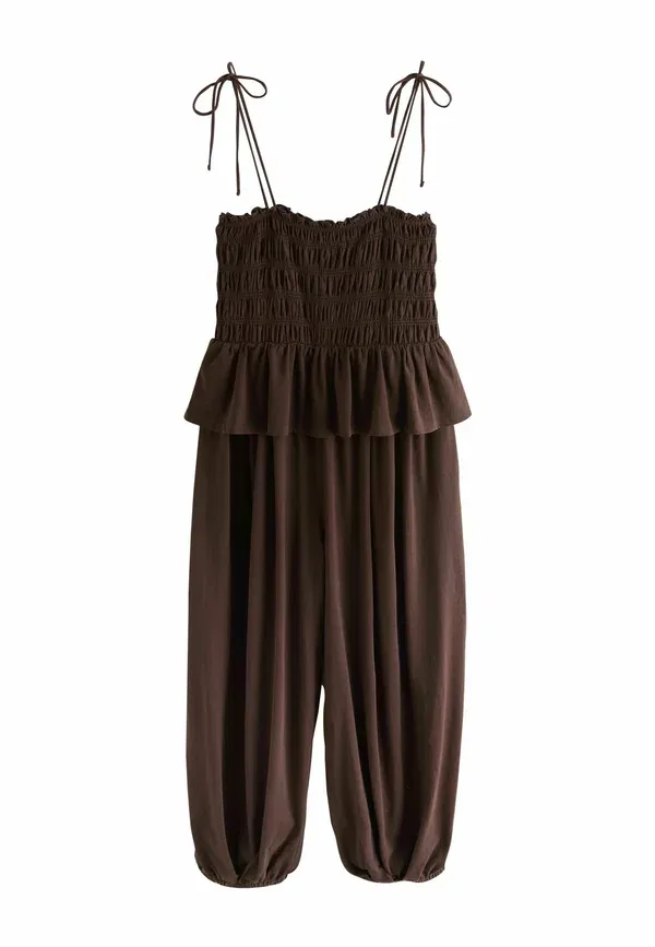 Комбинезон Next Tall fit jersey ballon leg jumpsuit, шоколадно-коричневый