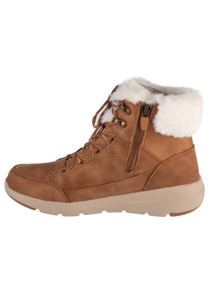 Ботинки женские Skechers On-The-GO Glacial Ultra из искусственного материала зимние, коричневый — фото 2