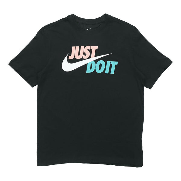 

Футболка just do it contrasting colors alphabet printing round neck short sleeve black Nike, черный