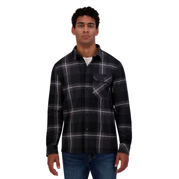 

Мужская вязаная фланелевая рубашка на пуговицах Zeroxposur, цвет black plaid