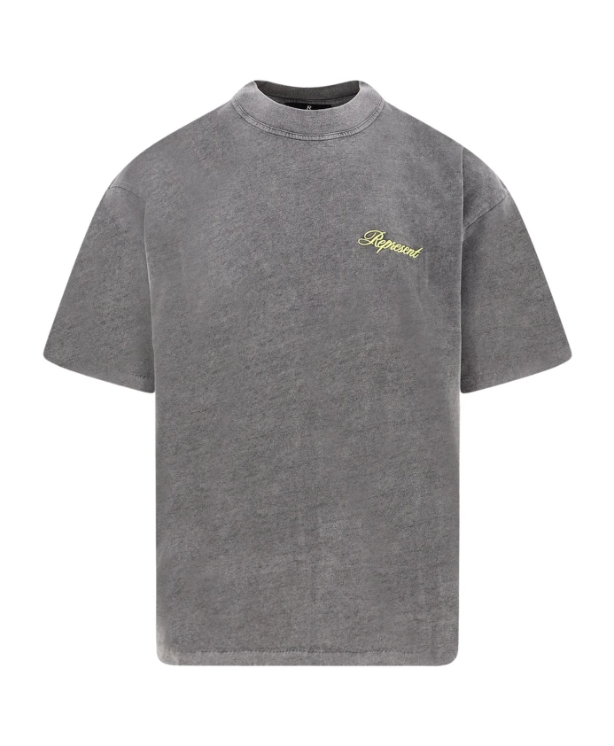 

Футболка с круглым вырезом и вышитым логотипом Represent, серый