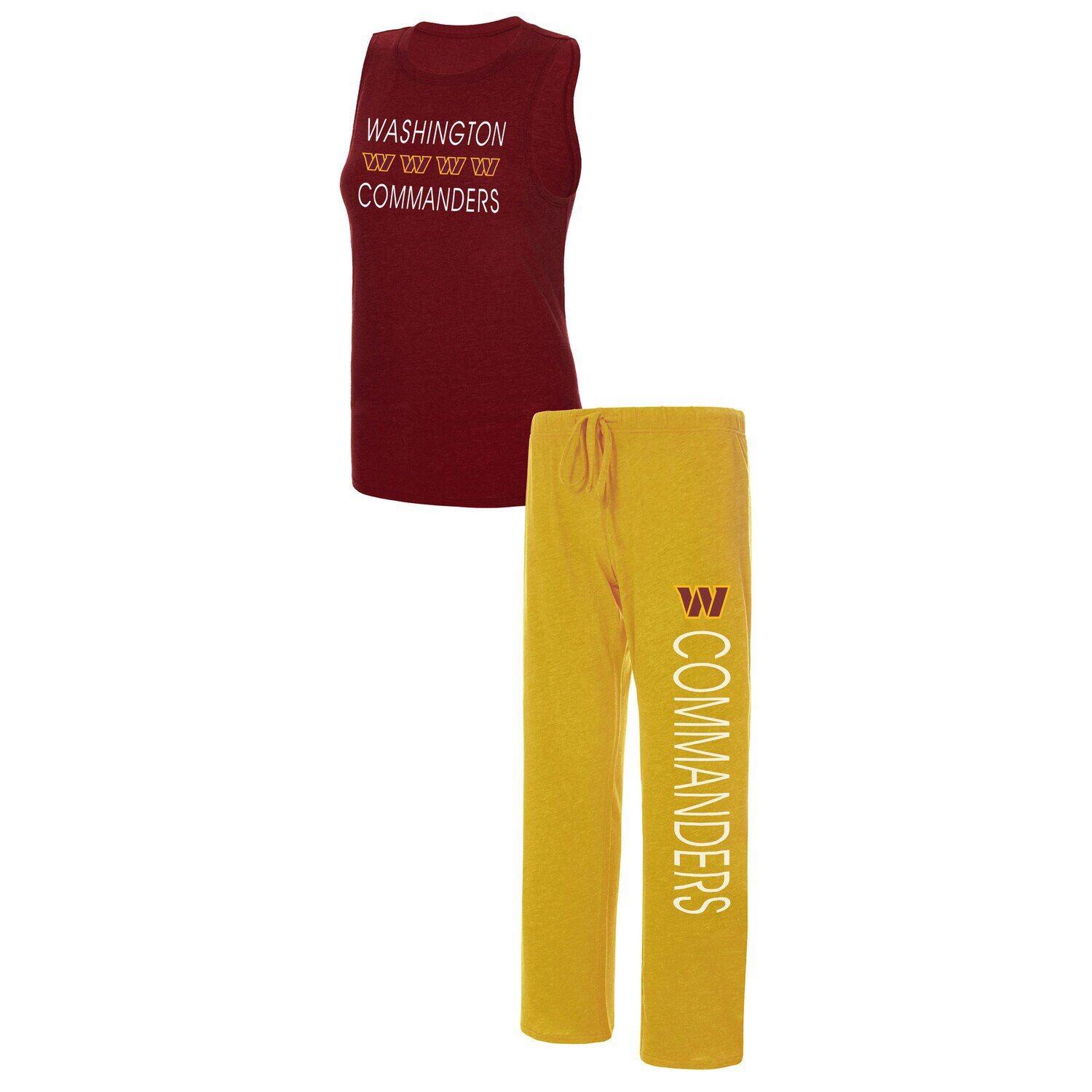 

Женский комплект Concepts Sport бордовый/золотой Washington Commanders Muscle Майка и брюки для сна