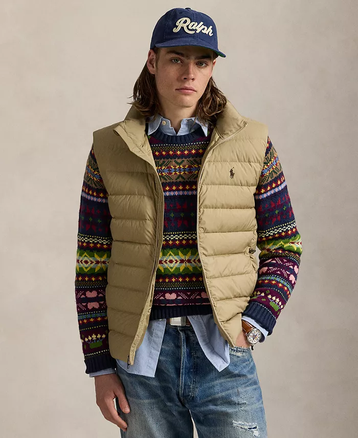 

Мужская упаковываемая матовая жилетка The Colden Polo Ralph Lauren, загар/бежевый