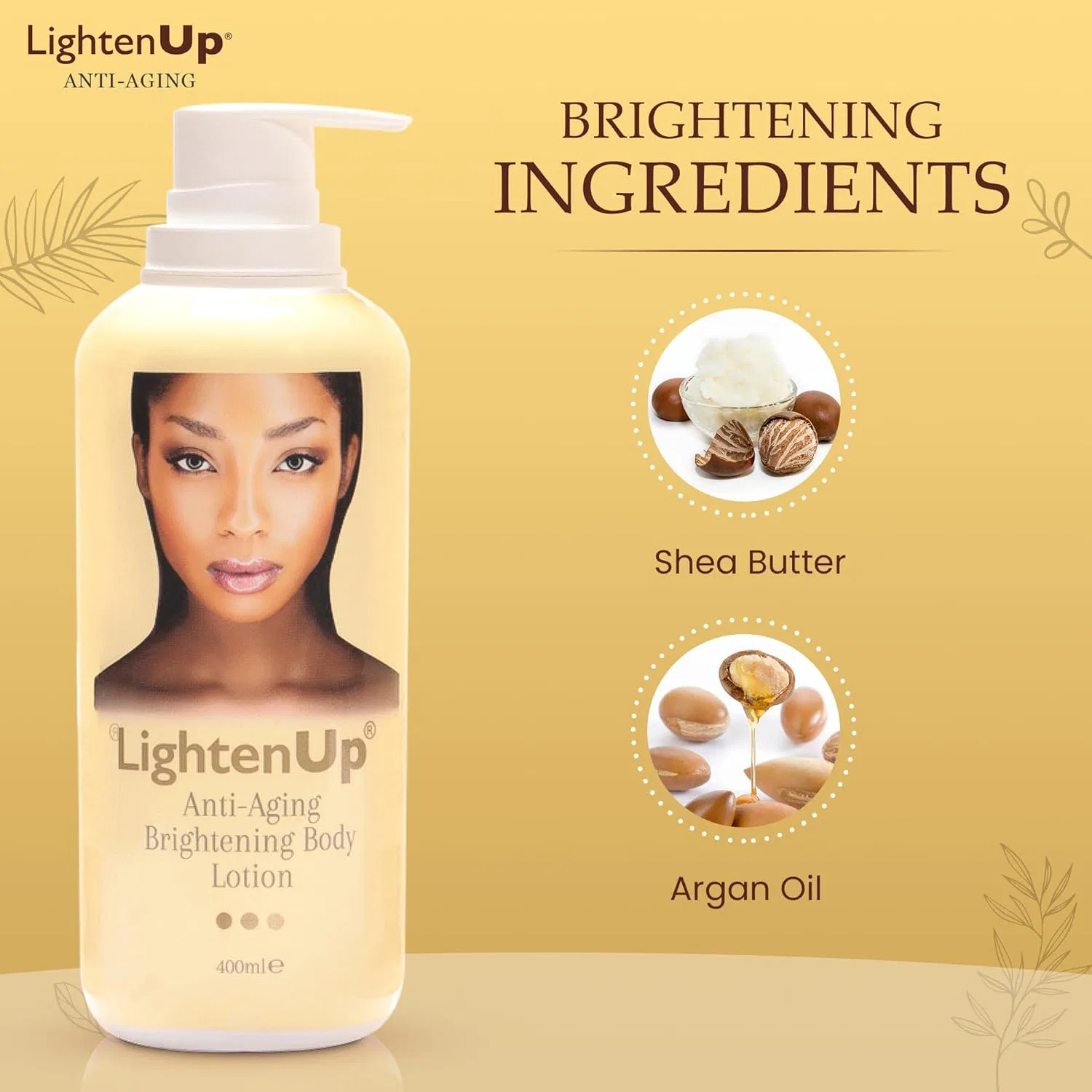 Антивозрастной лосьон для тела LightenUp с аргановым маслом и маслом ши, 400 мл Omic Lighten-Up — фото 3
