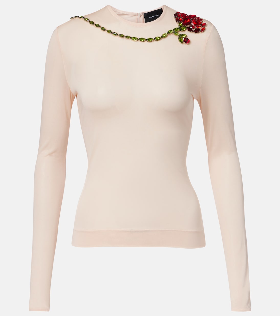 

Сетчатый топ, украшенный кристаллами Simone Rocha, Pink Multi