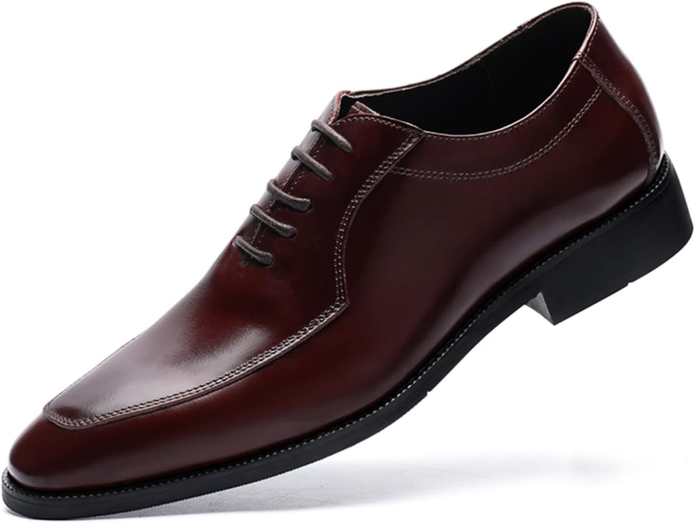 

Модные черные премиальные туфли Oxford для мужчин с шнуровкой, заостренным носком, противоскользящей подошвой, невысокими массивными каблуками, повседневные дерби для официальных встреч, бизнеса и свадьбы Qwuieoin