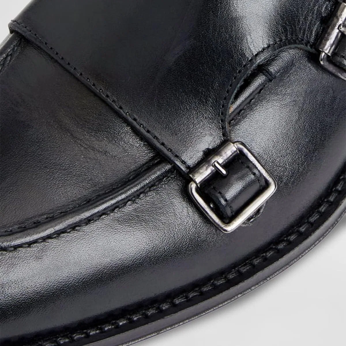 Лоферы мужские кожаные FOWT Classic Double Monk Strap, черный — фото 4