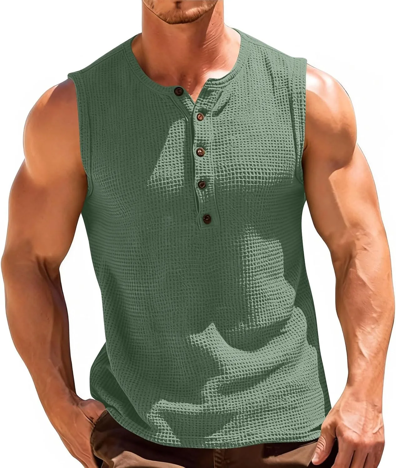 

Мужская футболка-майка Waffle Henley