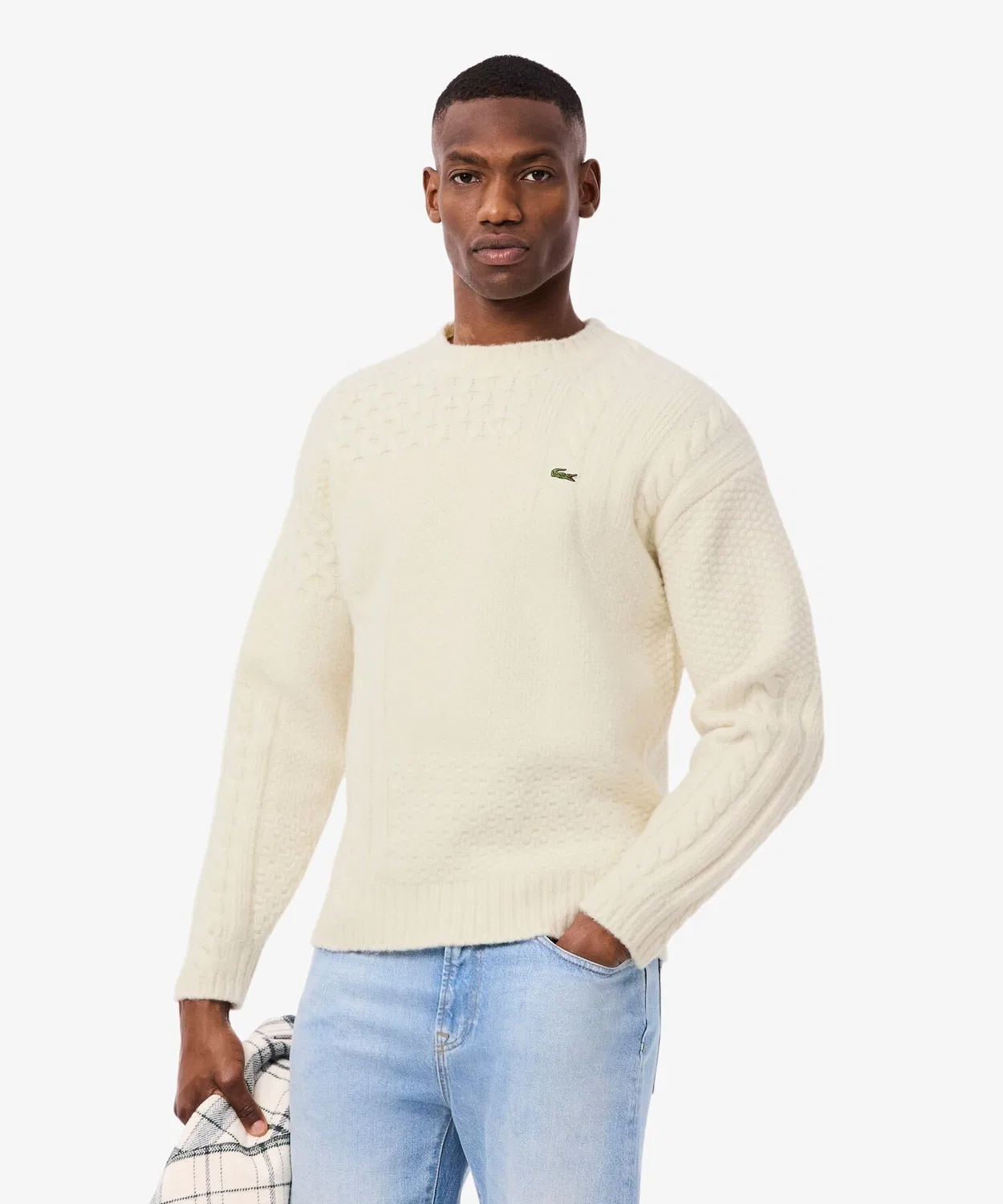 Свитер Woolrich Relax Fit, вязаный, офф-белый
