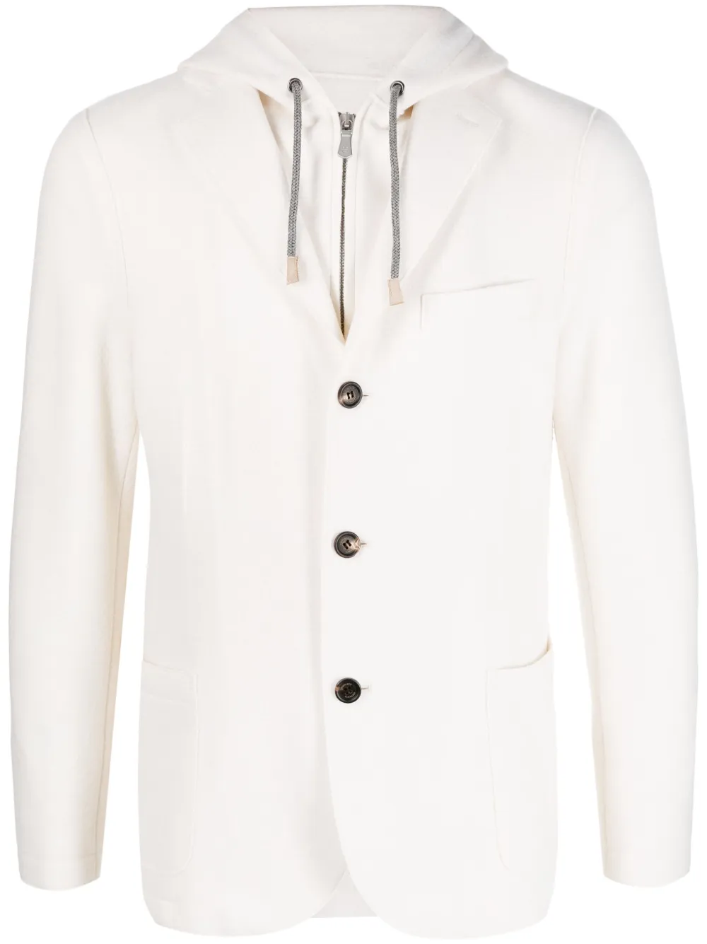 

Многослойный однобортный пиджак Eleventy, белый