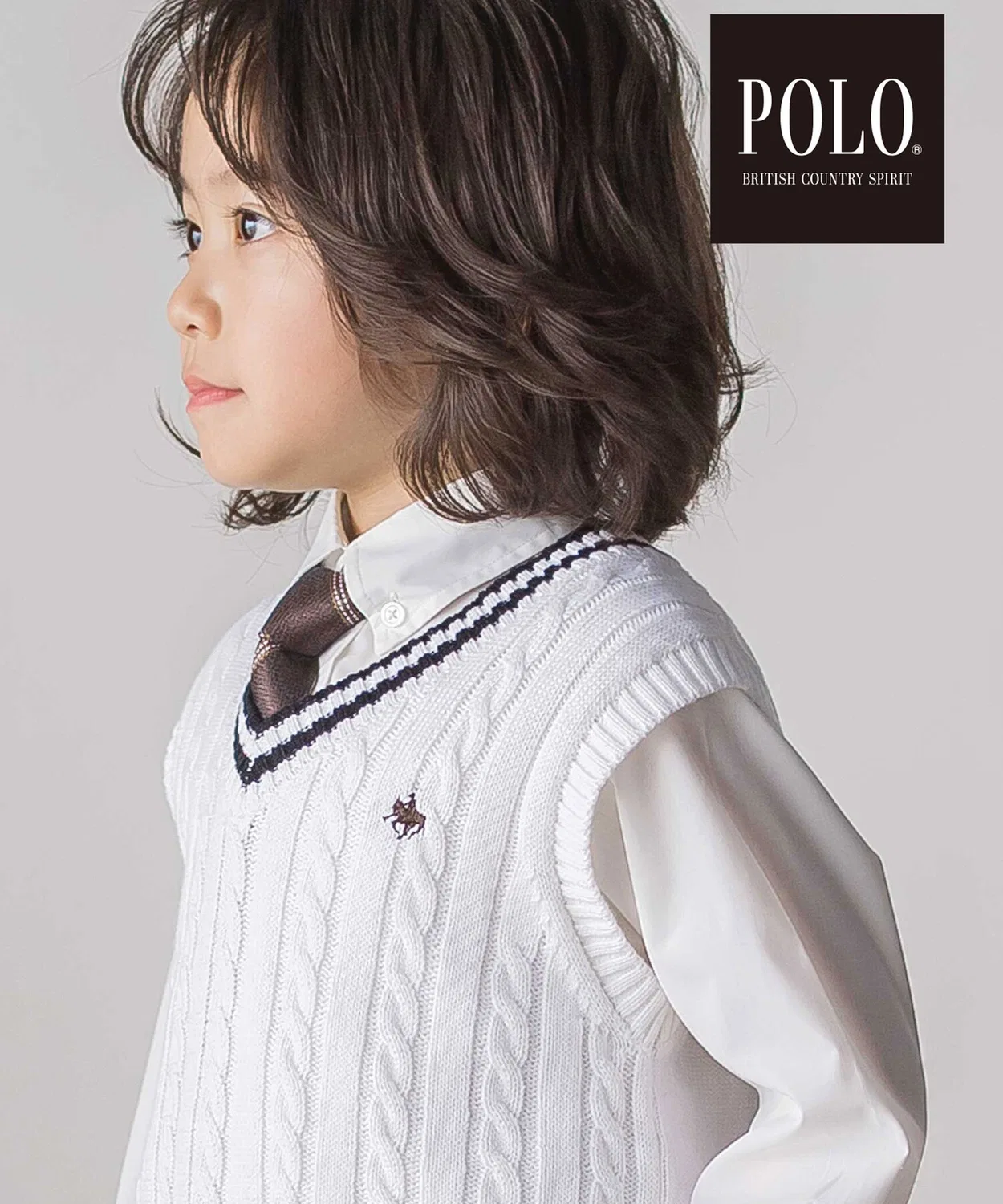 Детский трикотажный жилет POLO BCS × SLAP SLIP, офф-белый — фото 4