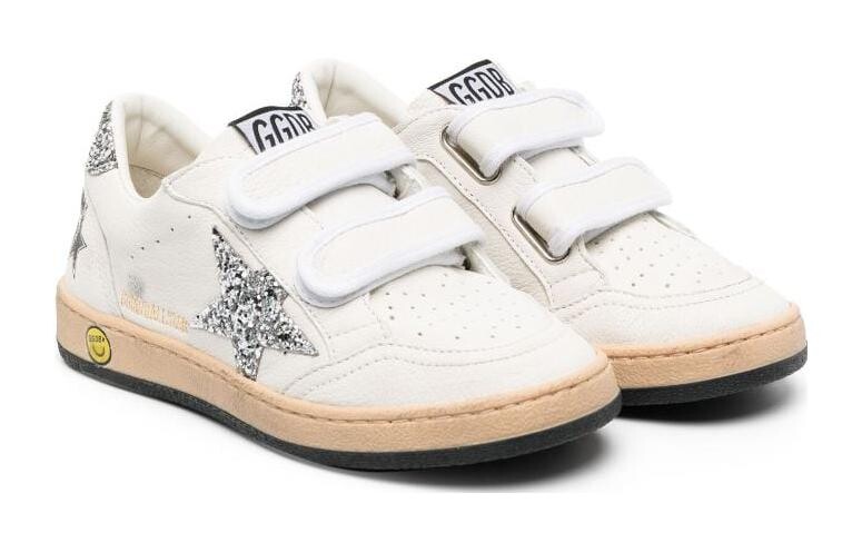 Детские низкие кеды с блестками Golden Goose, серебряный — фото 2