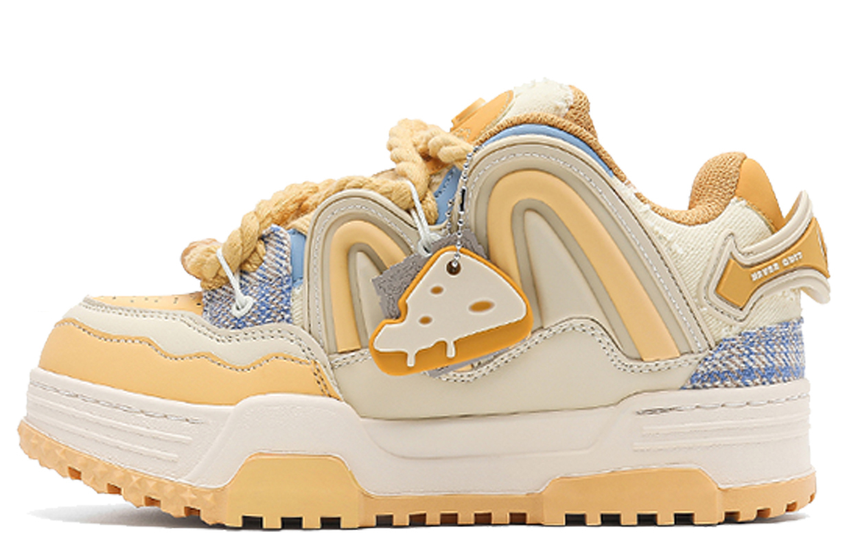 

Кроссовки для скейтборда Unisex низкие с противоскользящей и износостойкой подошвой, увеличивающие рост Q-AND, Cheese желтый