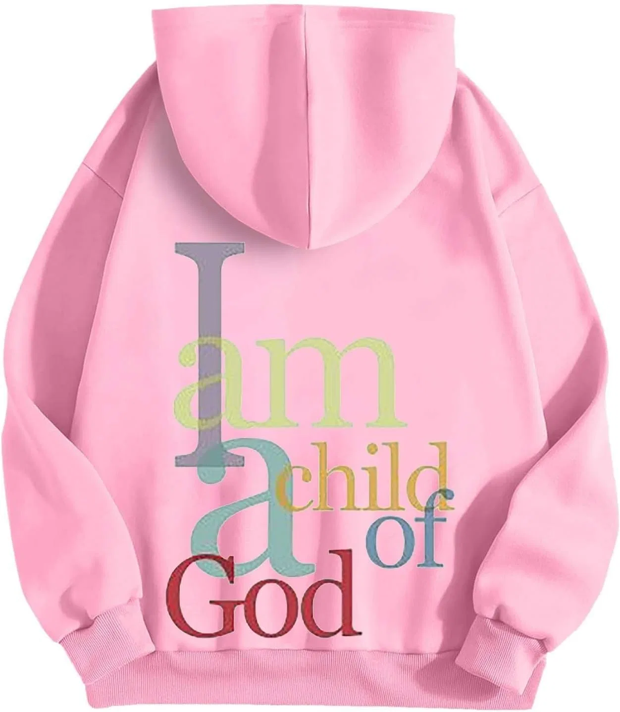 Толстовка на молнии с капюшоном, I Am A Child Of God Jesus, розовый — фото 3
