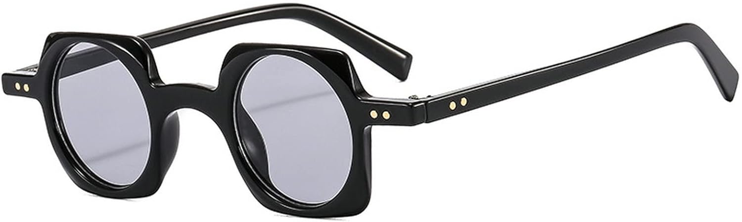 

Laureles Модные маленькие квадратные солнцезащитные очки для женщин в стиле ретро-панк, круглые с градиентом, мужские солнцезащитные очки с заклепками, овальные солнцезащитные очки, Black/Grey