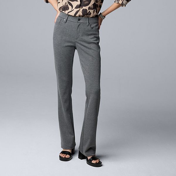 

Женские брюки bootcut mid rise из понте с 5 карманами Simply Vera Vera Wang, Grey Melange