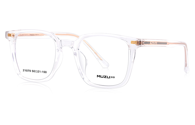

TR/Memory Пластиковые квадратные очки Unisex MUZU, прозрачно-розовые+румяна-C09