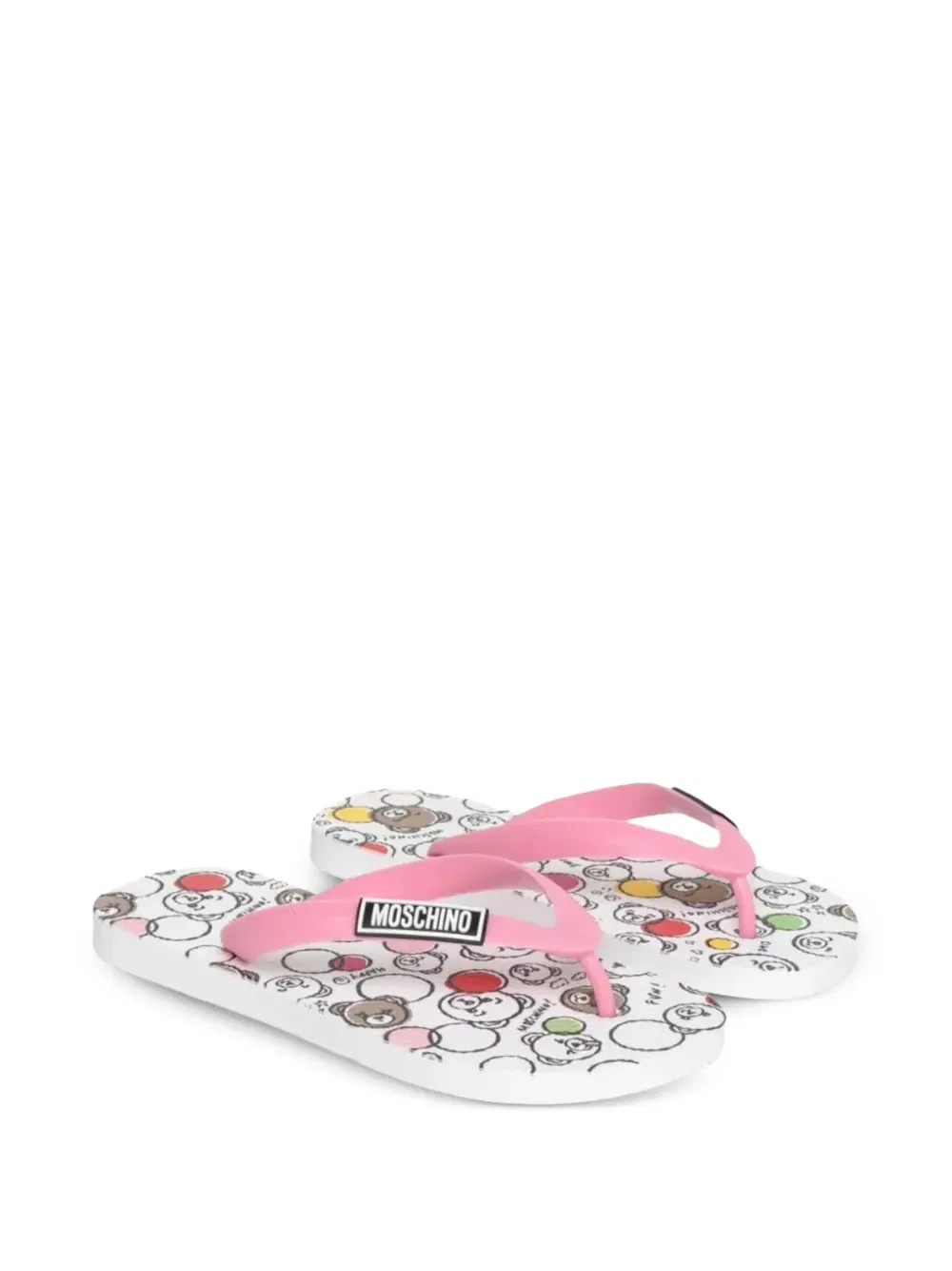 Шлепанцы с мультяшным рисунком Moschino Kids, розовый