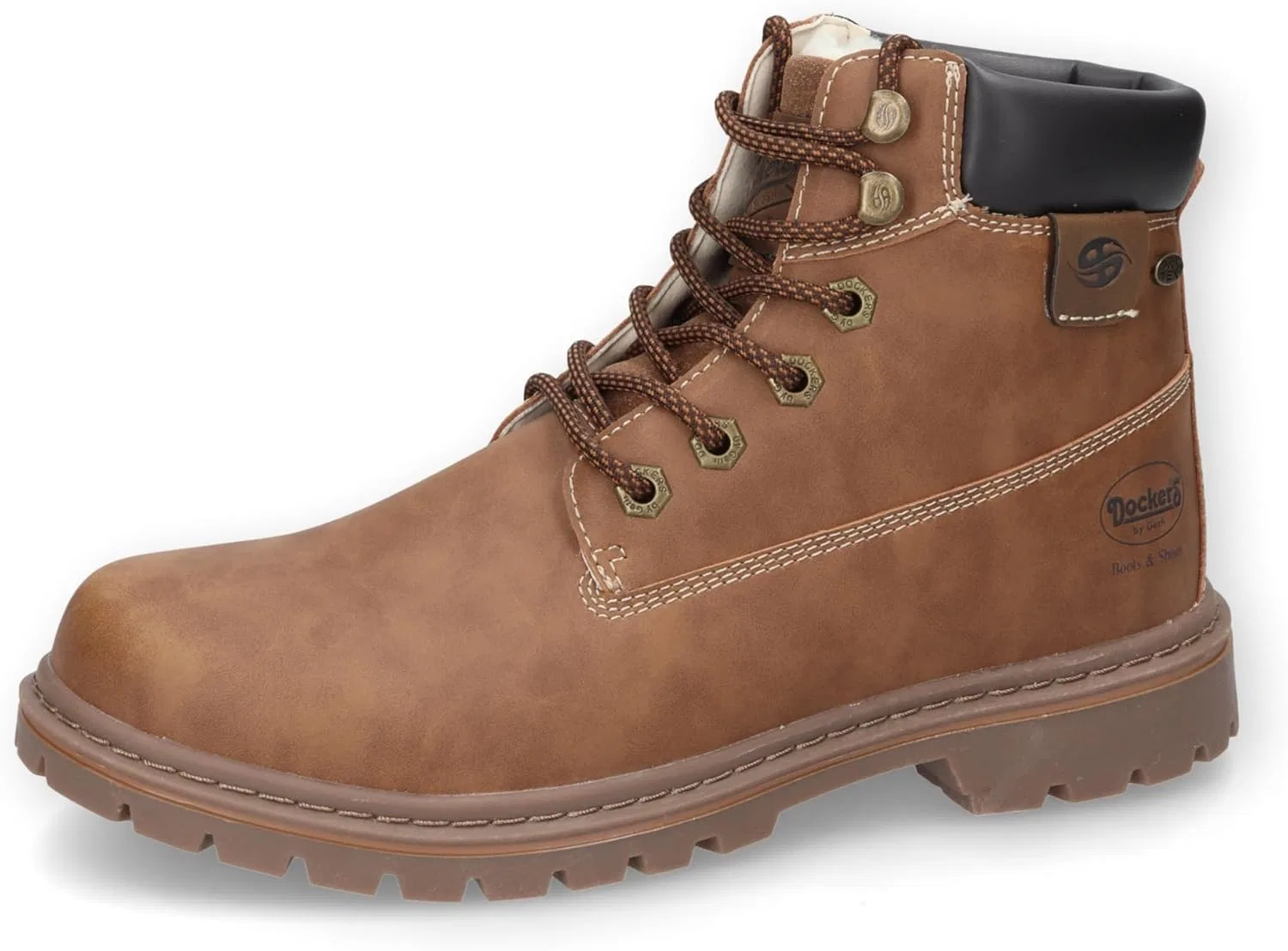 Ботинки Dockers by Gerli Men's Outdoor Shoes, Men's Sports & Outdoor Shoes, Interchangeable Footbed, Water-Repellent, Warm Lined, Cognac 470