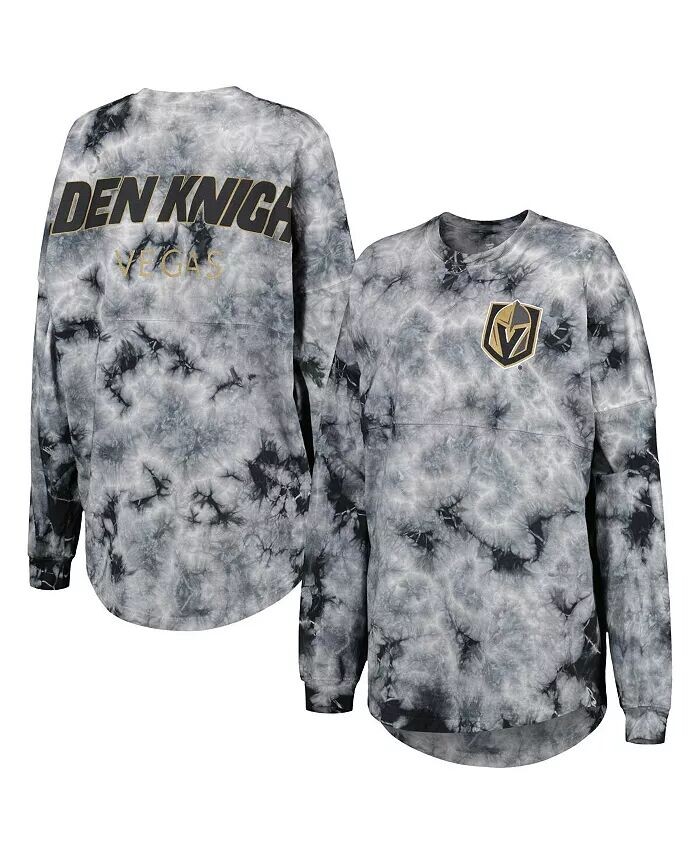 

Женская черная футболка с длинным рукавом Vegas Golden Knights Crystal-Dye Fanatics