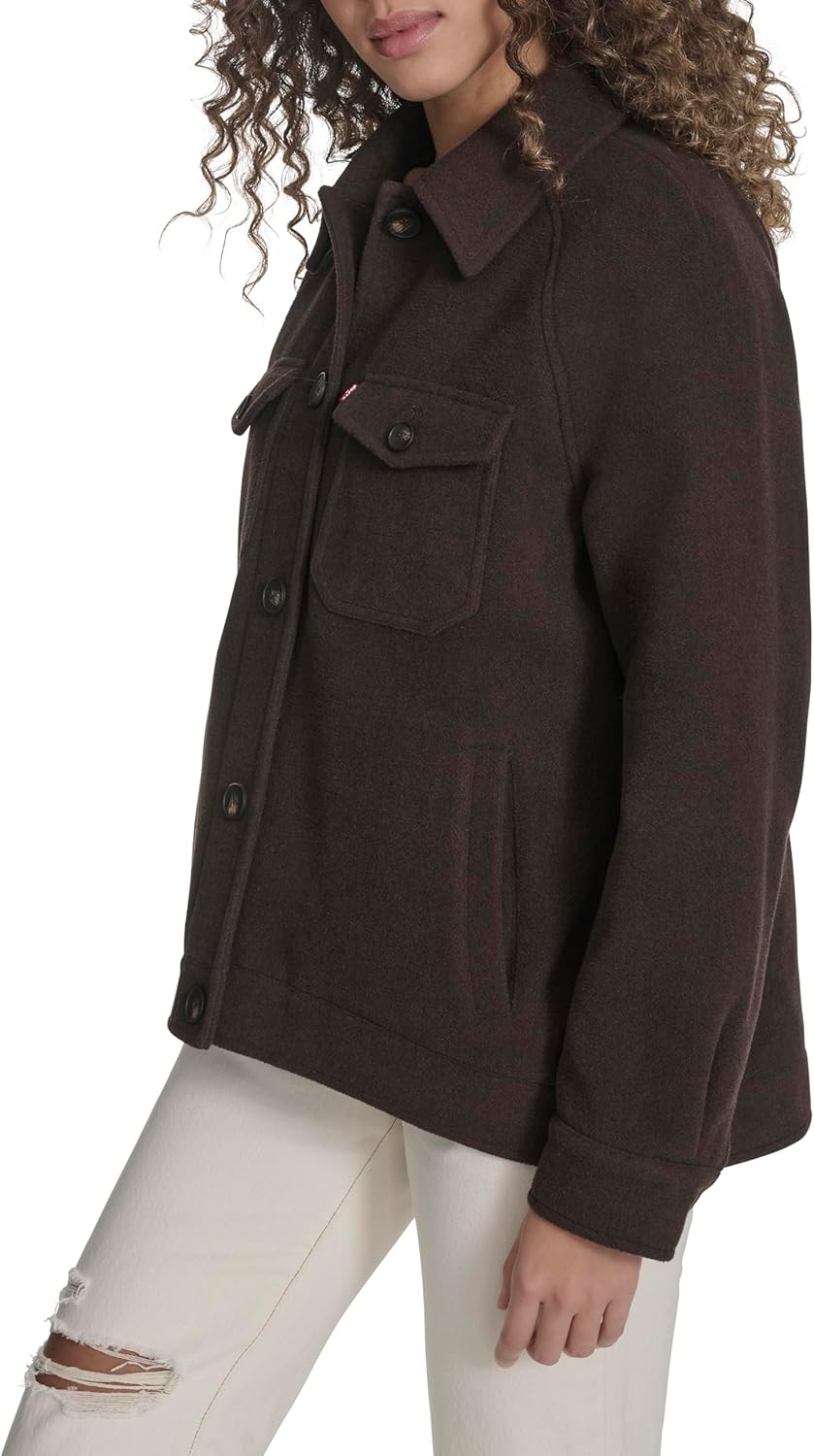 Женская куртка-рубашка Zoe Relaxed Wool Plaid Shirt Jacket Levi's, Bracken — фото 3