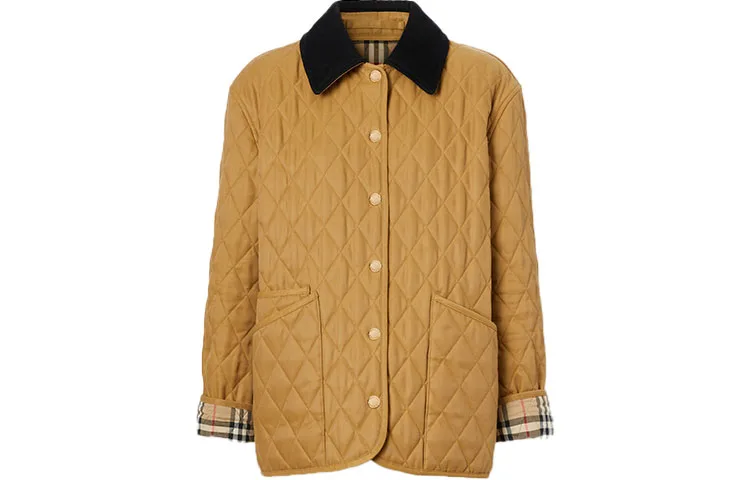 Куртка Burberry Diamond Quilted Barn, женская, коричневый