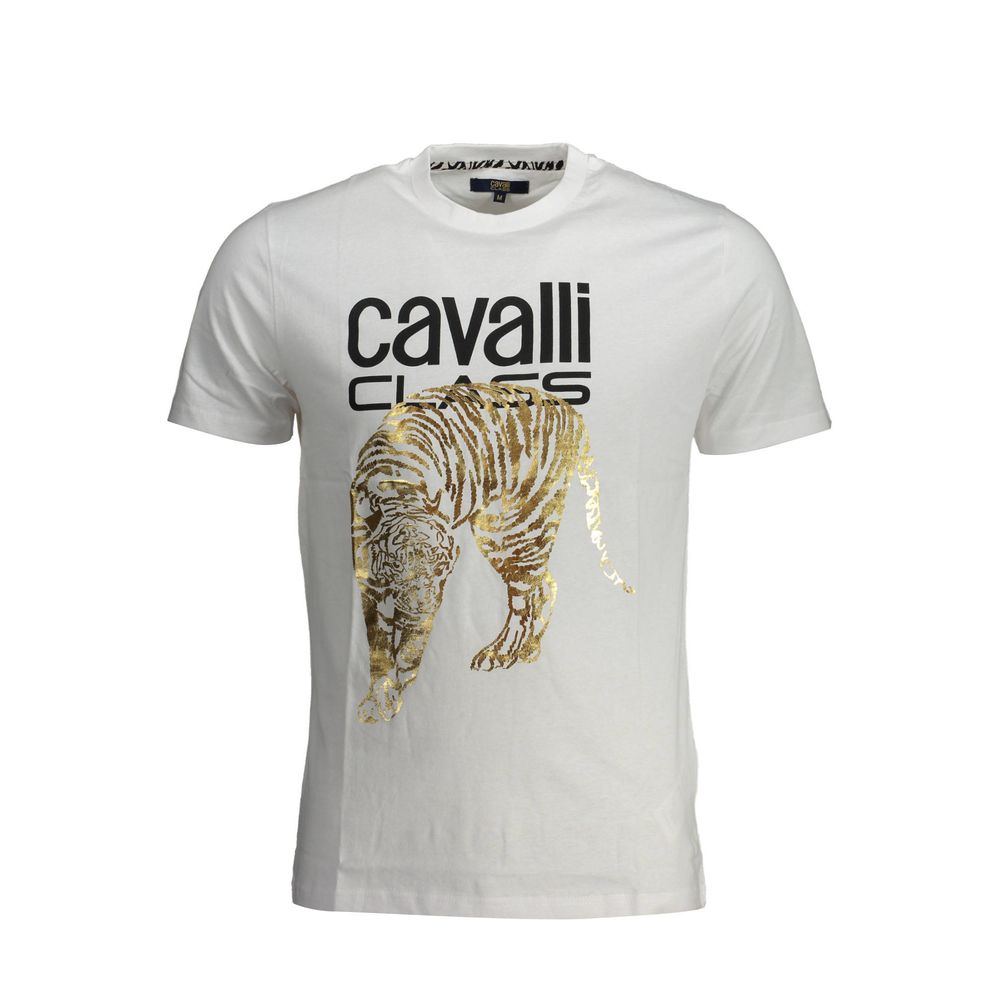 

Белая хлопковая футболка cavalli CLASS