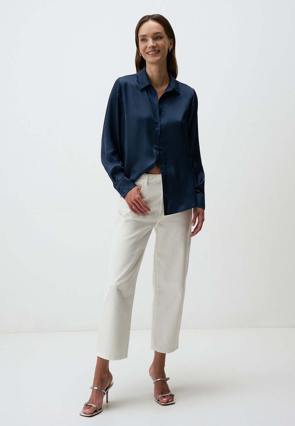 

Блузка на пуговицах LONG SLEEVE ELEGANT Jimmy Key, синий