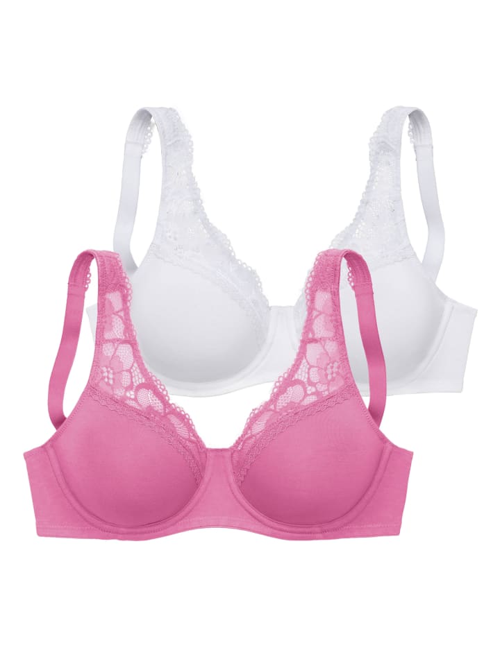 

бюстгальтер-минимайзер розового и белого цвета PETITE FLEUR