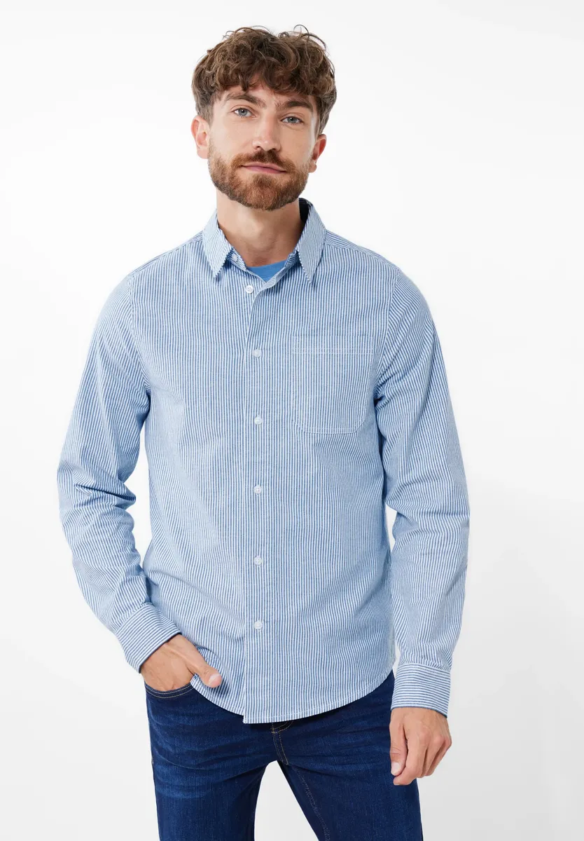 

Рубашка в полоску STREET ONE MEN, базовый фасон, цвет Shadow Blue