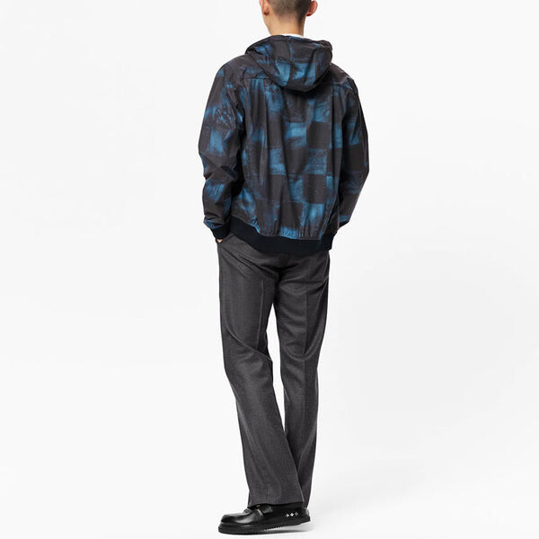 Куртка men's fw21 zipper hooded long sleeves jacket blue Louis Vuitton, синий — фото 3